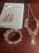 Wedding Prom Rhinestone Necklace Earring Set
