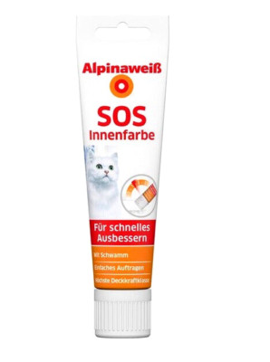 Alpinaweiß SOS Innenfarbe m. Schwamm für schnelles Ausbessern Alpina 100ml