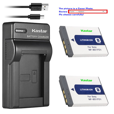 Kastar Battery Slim Charger for Sony NP-BD1 BC-CSD Sony DSC-T200 Digital Camera