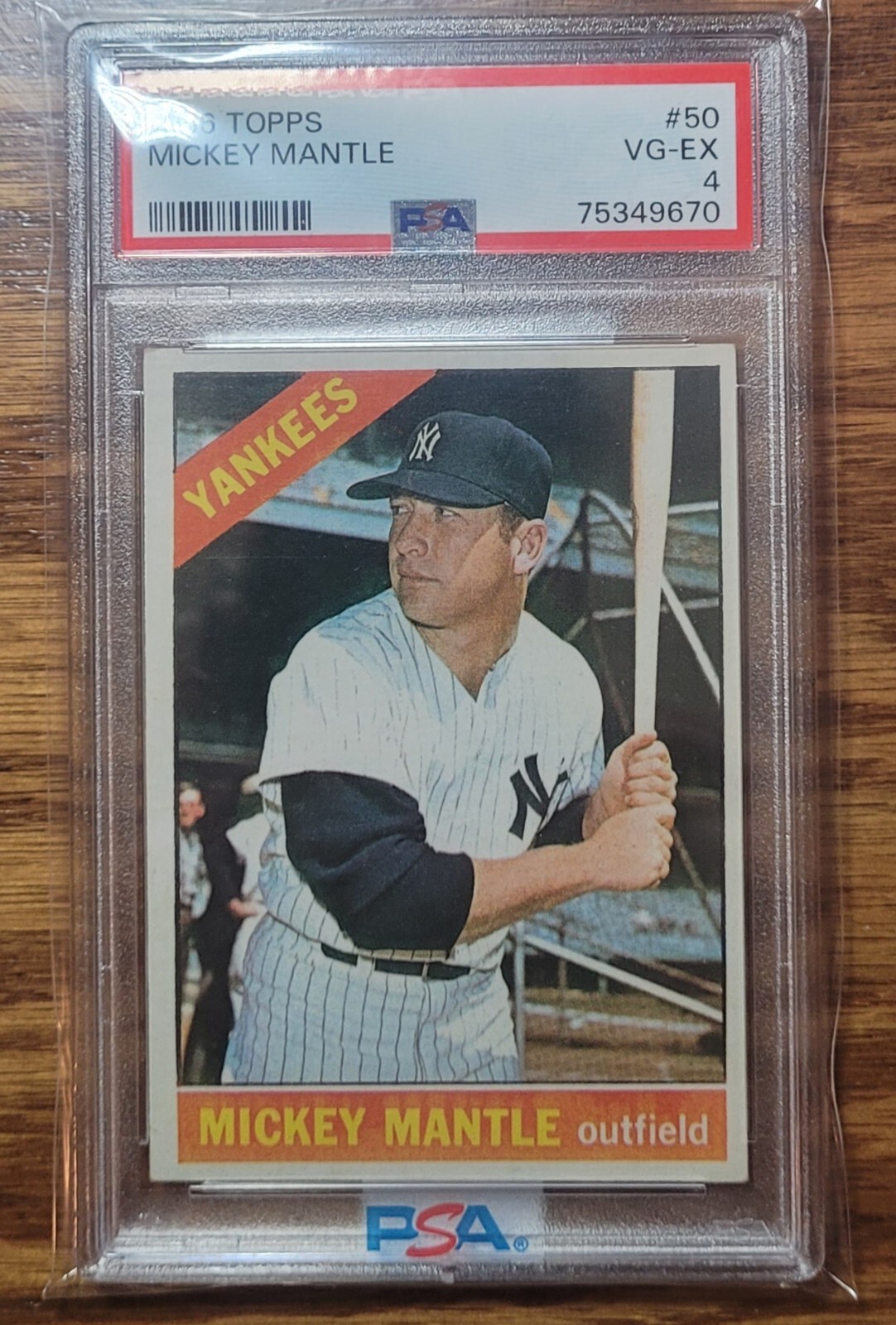 1966 Topps #50 Mickey Mantle PSA 4