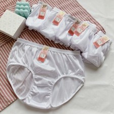 6 Pcs White Nylon Panties Knickers Panty Unisex Underwear Soft Undie Size M-3XL
