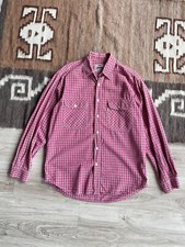 Levis Vintage 90s Men's Red Check Workwear Shirt Size M