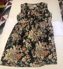 Speed Control Dress Size 3X Black Floral Ruffles Sleeveless 4332