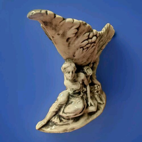 Vintage Italian Renaissance Style Pedestal Centerpiece Vase, Couple, Leaf Bowl - Picture 3 of 10