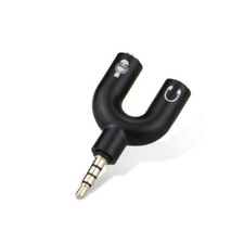4 Position 3.5mm Stereo Splitter Audio to Mic Headset Jack Plug Y Adapter Black