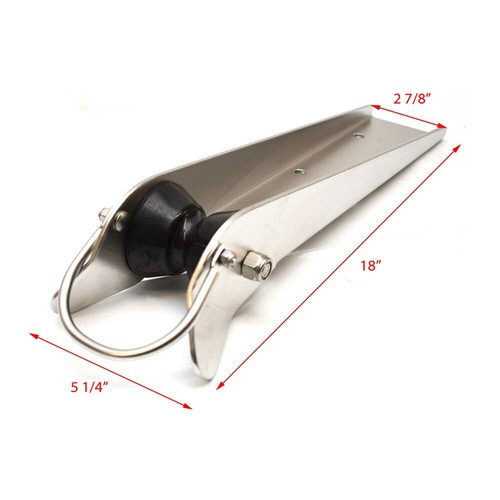 Boat Anchor Roller SSBR75585N | Stainless Steel 18 x 5 1/4 Inch - Picture 3 of 3