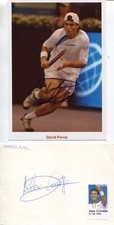 PROFESSIONAL TENNIS PLAYERS David Ferrer & Alex Corretja autographs, signed phot