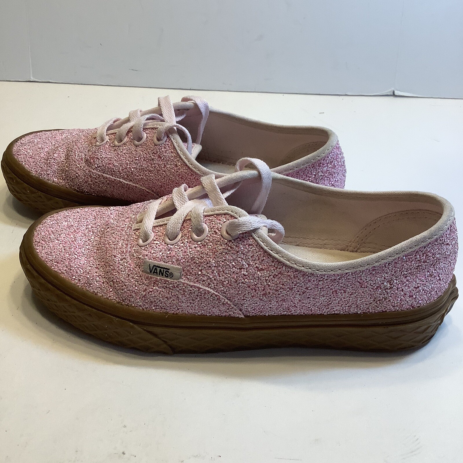 VANS Authentic Womens Glitter Sneakers Ice Cream Pink… Gem