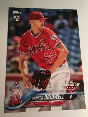 2018 Topps Opening Day 5x7 Jumbo Parker Bridwell Angels RC 197 01/49