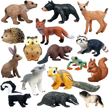 16 Pcs Woodland Animal Toys, Forest Animals Figurines, Set