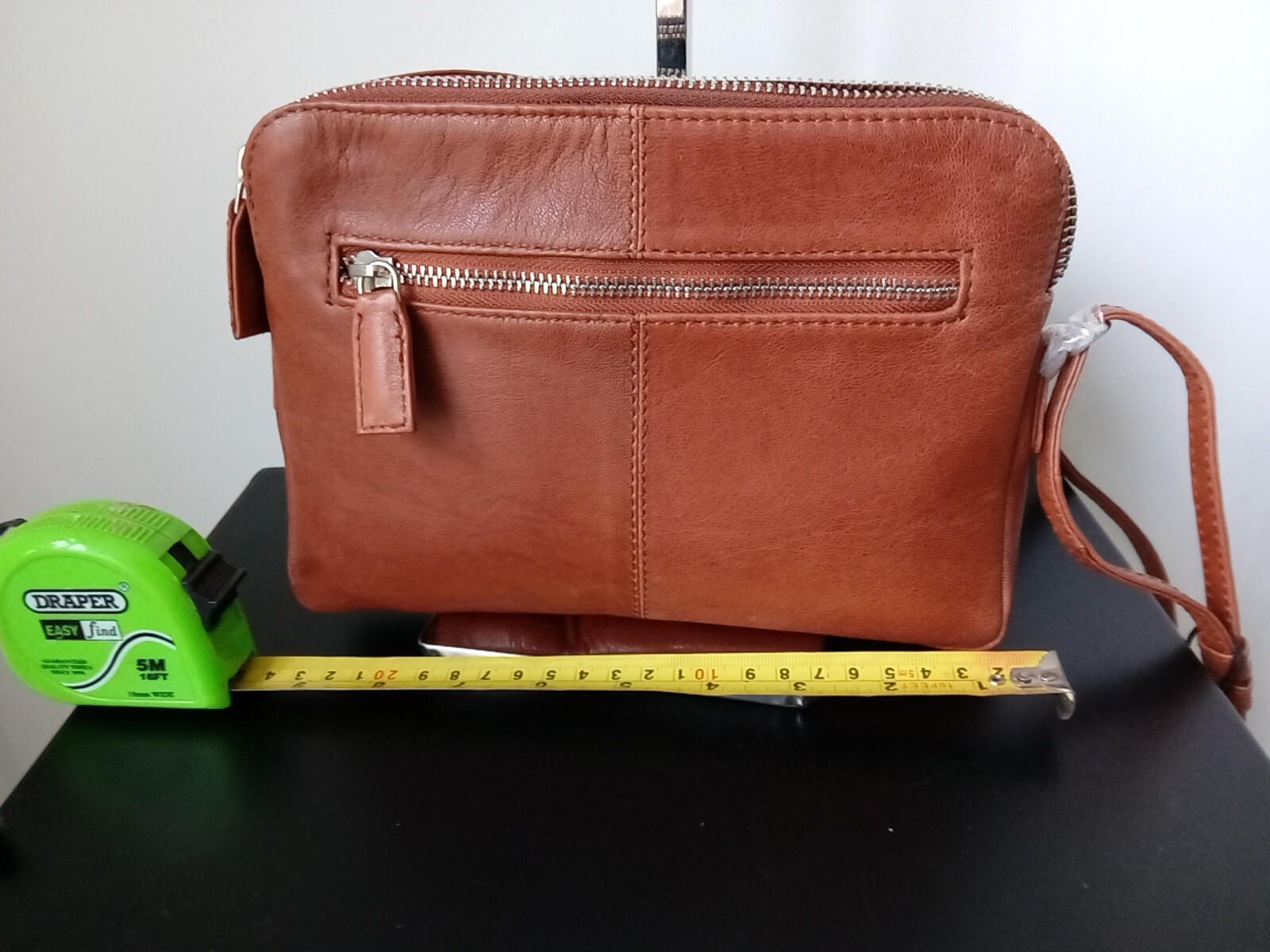 OSPREY LONDON Chestnut/Cognac Muti Pocket Crossbody Leather Bag 'JURA