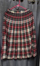 Vintage Pendleton Plaid Pleated Skirt size 6 damaged Repurpose