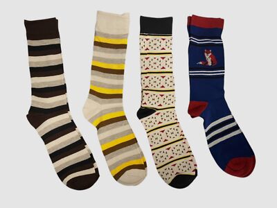 club room dress socks Club Room Men's Green Black Graphic 6 Pair Holiday Crew Dress Socks Size 8-13