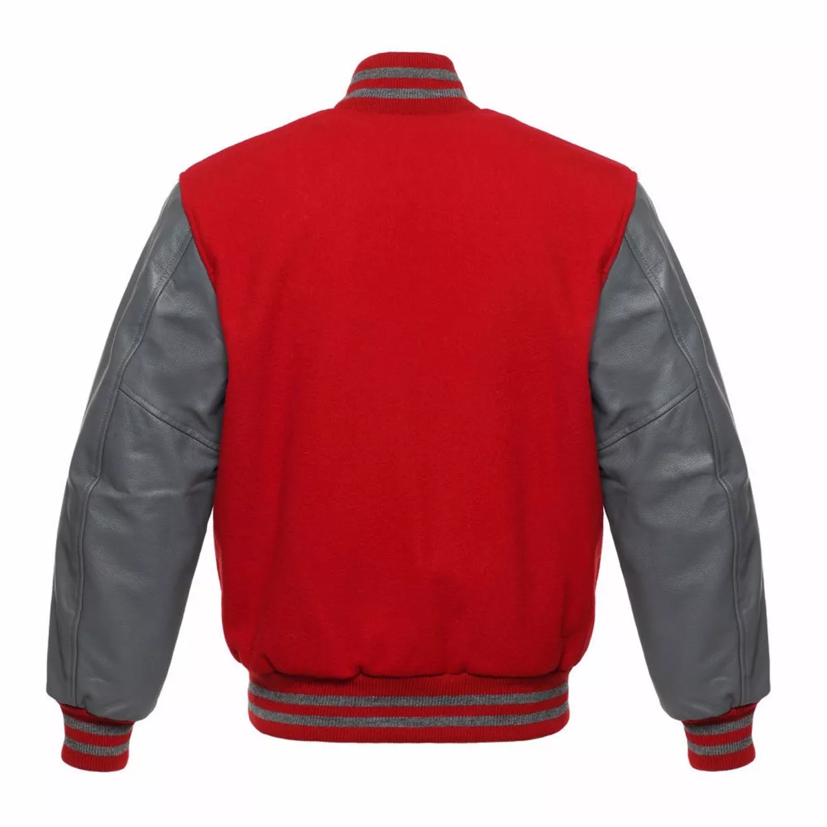 Red and grey varsity best sale jacket