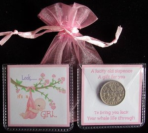 LUCKY SIXPENCE FOR NEW BORN BABY GIRL
