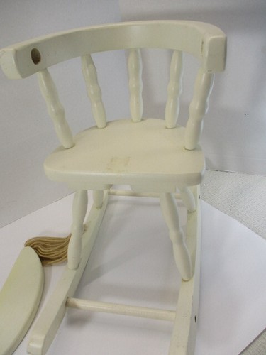1986 Vintage Cabbage Patch Kids Rocking Horse/Chair White Brown Mane - Picture 13 of 19