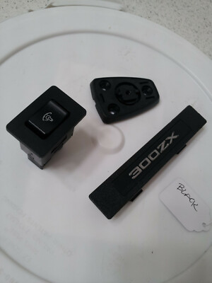 84-89 NISSAN 300 ZX BLACK DASH DIM SWITCH, MIRROR BASE PLATE+