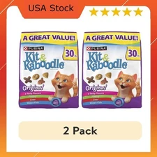 (2 pack) Purina Kit & KaboodleOriginal, Indoor Dry Cat Food,Chicken,Liver,Turkey