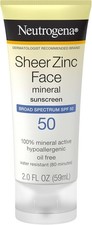 Neutrogena Sheer Zinc Face Mineral Sunscreen Lotion SPF 50 EXP 04/27 DAMAGED BOX