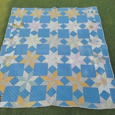 Antique American Patchwork Quilt 180 192 cm Needs Repair