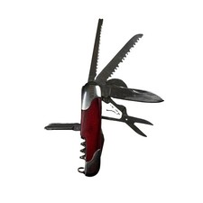 NRA Multi Tool Pocket Knife Wood Handle Stainless Steel Folding Utility Knife