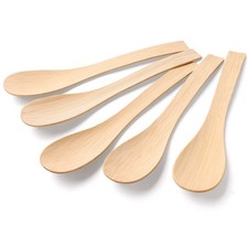 Bamboo Utensils Disposable -100PK Bamboo Soup Spoons 6.7" Disposable Composta...