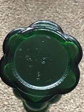 VINTAGE EMERALD GREEN  20&rdquo; AVON BUD VASE FLOWER GLASS BOTTLE No Stopper Cologne