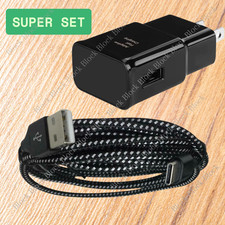 10Ft Long USB Type C Cable For Samsung Android USB Fast Charger Wall Power Block