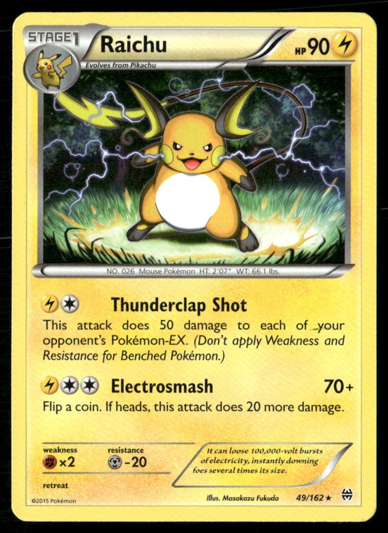 Raichu 49/162 Rare BREAKthrough Pokemon Lightly Played