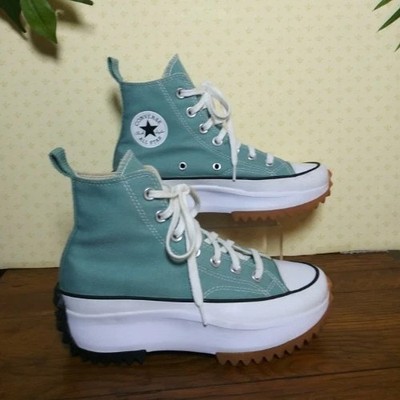 Converse Run Star Hike High Top Platform Canvas Lace Up Sz 4 Jade Unity 172726C