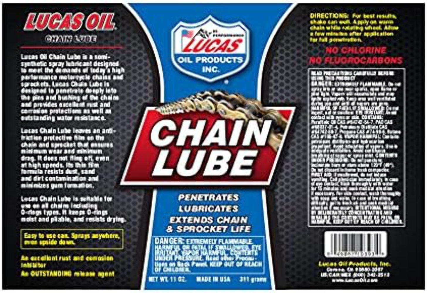 Lucas Oil 10393 Chain Lube Aerosol - 11 Ounce