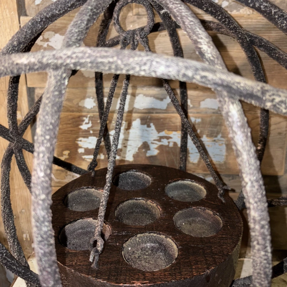 A contemporary Uttermost Sammy metal and wood candleholder. - Image 2 of 4