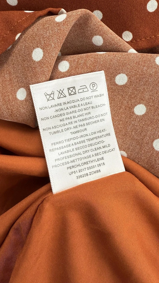 RIXO London Dress Womens Medium Brown Polka Dot Fit Flare Kate Middleton - Image 4 of 4