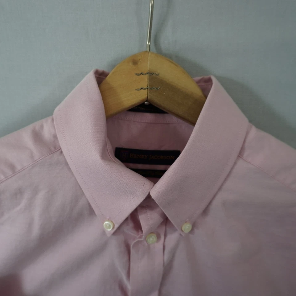 Henry Jacobson Camisa Manga Larga Abotonada - 100% Algodón - 15 32/33 Mediana Foto 3 de 4