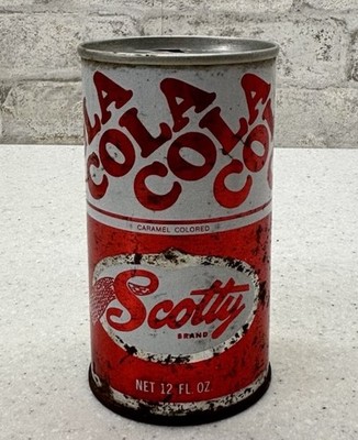 Vintage Scotty Brand Cola Soda Can 12oz Steel Pull Tab 1970s Retro Pop