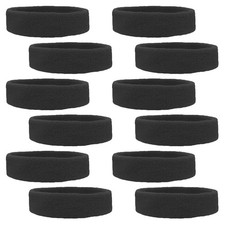 12 Sweatbands Cotton Sports Headbands - Soft and Stretchy 2" Terry Cloth Mois...