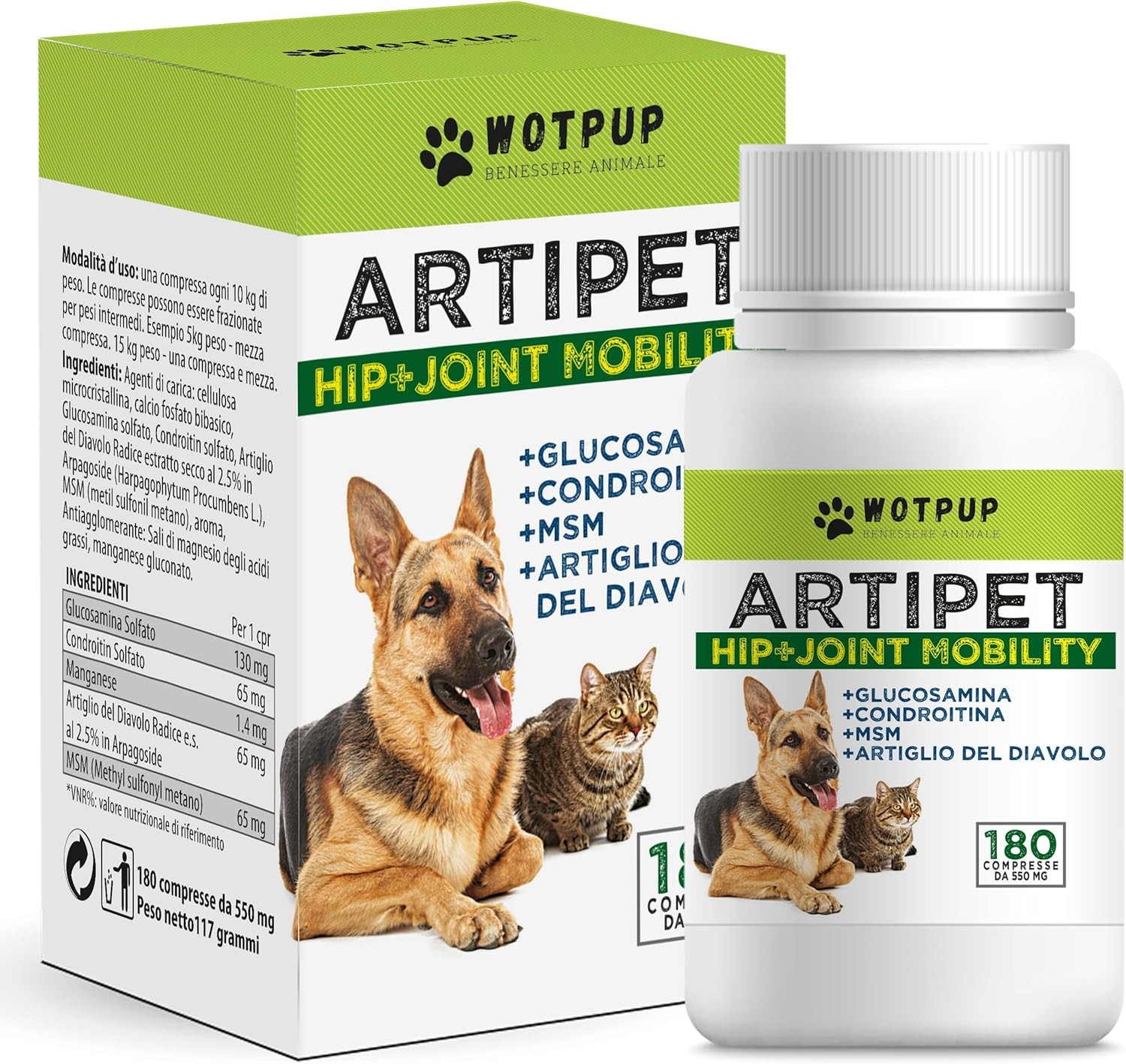 Artipet Naturale per Cani | 180 Compresse Artiglio del Diavolo e MSM