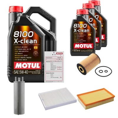 FEBI BILSTEIN Inspektionspaket 8 L MOTUL 8100 X-CLEAN 5W-40 für VW Multivan V