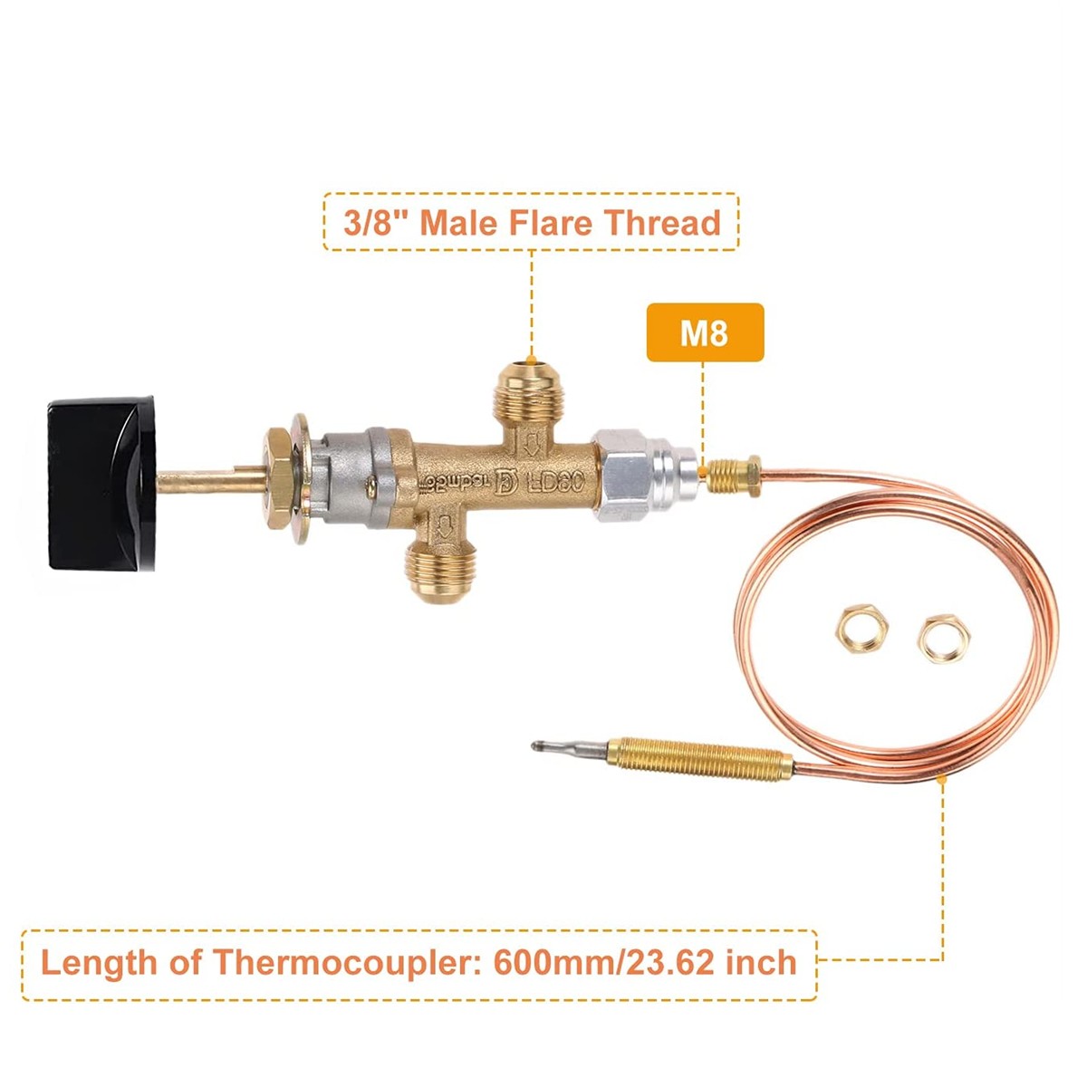 Safety LPG Propane Gas Grill Fireplace Fire Pit Control Valve Igniter Assembly