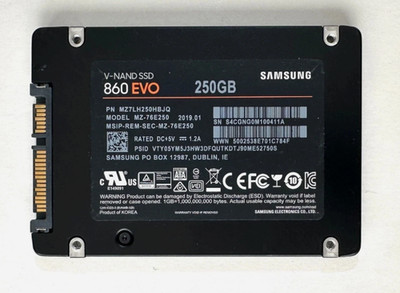 GENUINE SAMSUNG 250GB 2.5'' SATA SSD 7MM SOLID STATE DRIVE MZ7LH250HAHQ TESTED