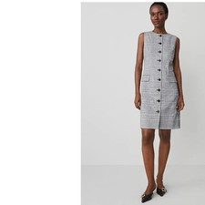 Ann Taylor Plaid Shift Above the Knee Dress Linen Blend.  Size 6 Petite