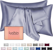 Mulberry Silk Pillow Cases 2 Pack Standard Size 20x26 Inches with Hidden Zipper,