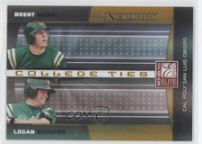 2008 Donruss Elite Extra Edition College Ties Gold Brent Morel Logan Schafer 0l1