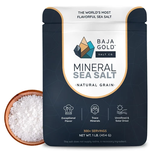 Baja Gold Mineral Sea Salt - Organic Natural Grain Salt for Cooking & Baking ...