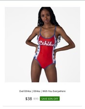 Ethika NWT Women's Pull-On blouse "The Bodysuit" Patriotic Print Size XS Size 0