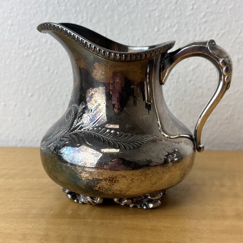 Antique Barbour Silver Co Quadruple Plate Creamer and Sugar Pot / Bowl Set 2415 - Picture 12 of 16