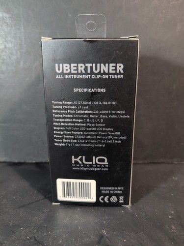 Kliq UberTuner Clip on Tuner for All Instruments With Guitar Bass Violin Clipon - Picture 3 of 4