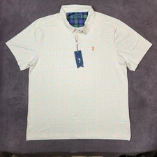 William Murray Knotty by Nature Golf Polo Shirt Men XXL White Print Short Sleeve
