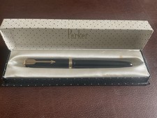 Parker Duofold Button Filler Fountain Pen In Black Trim
