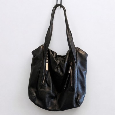 Vintage B Makowsky Black Genuine Leather Large Shoulder Bag/Purse